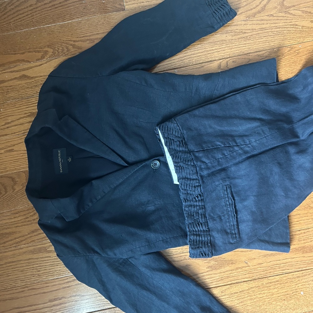 Navy Blue Banana Republic Two-Piece Suit Set